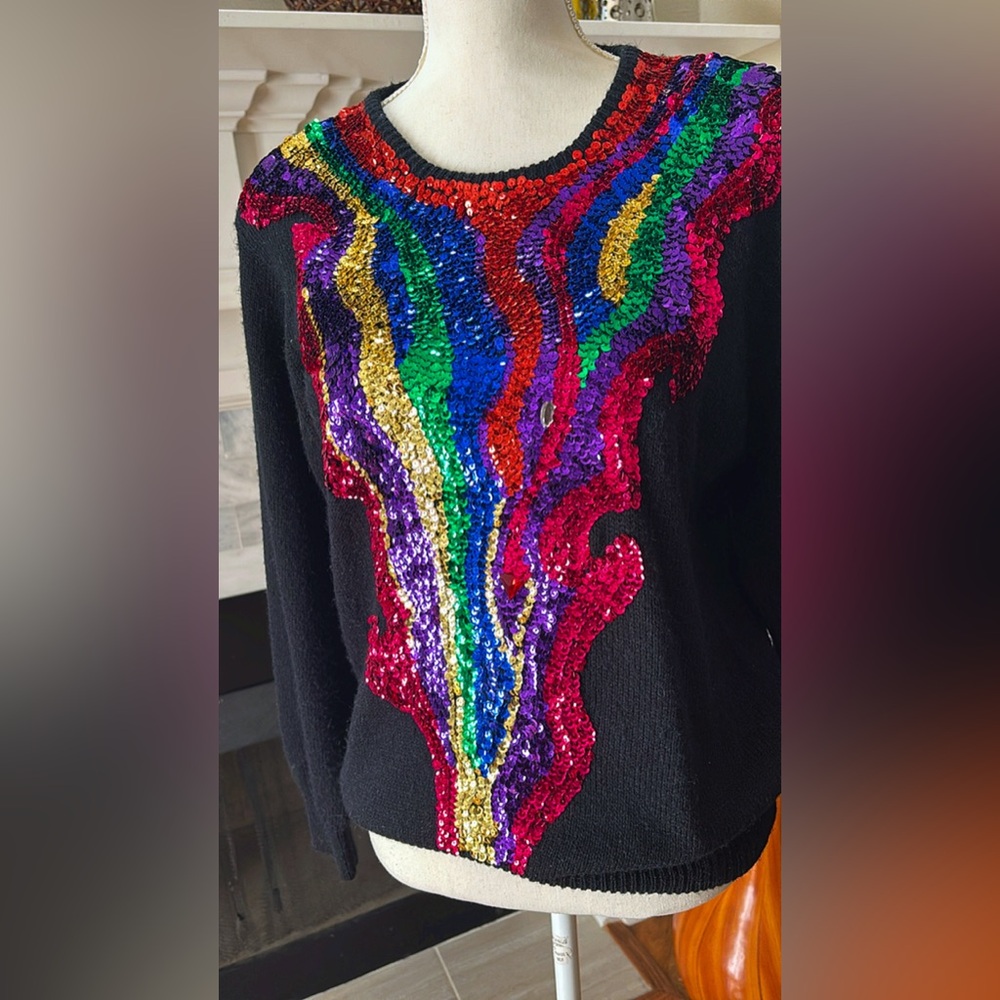 Vibrant Multicolor Sequin Women's Sweater